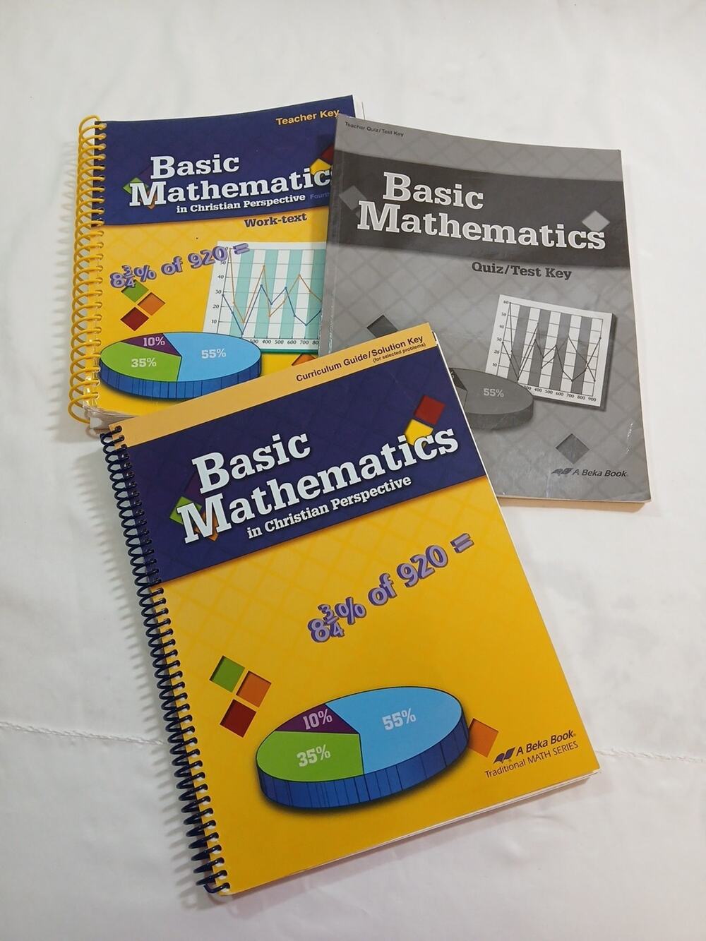 Lot 3 Abeka Basic Mathematics Teacher Edition, Teacher Test /quiz Key 6 grade